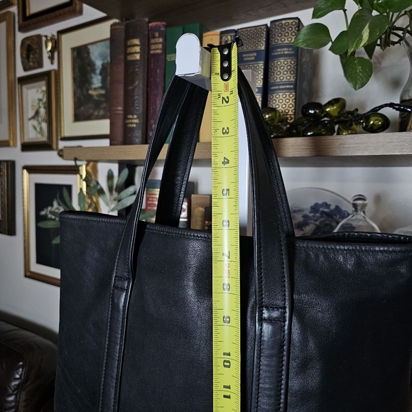 Vintage 90s Y2k Coach soft black leather market tote handbag 9401 - Picture 13 of 15
